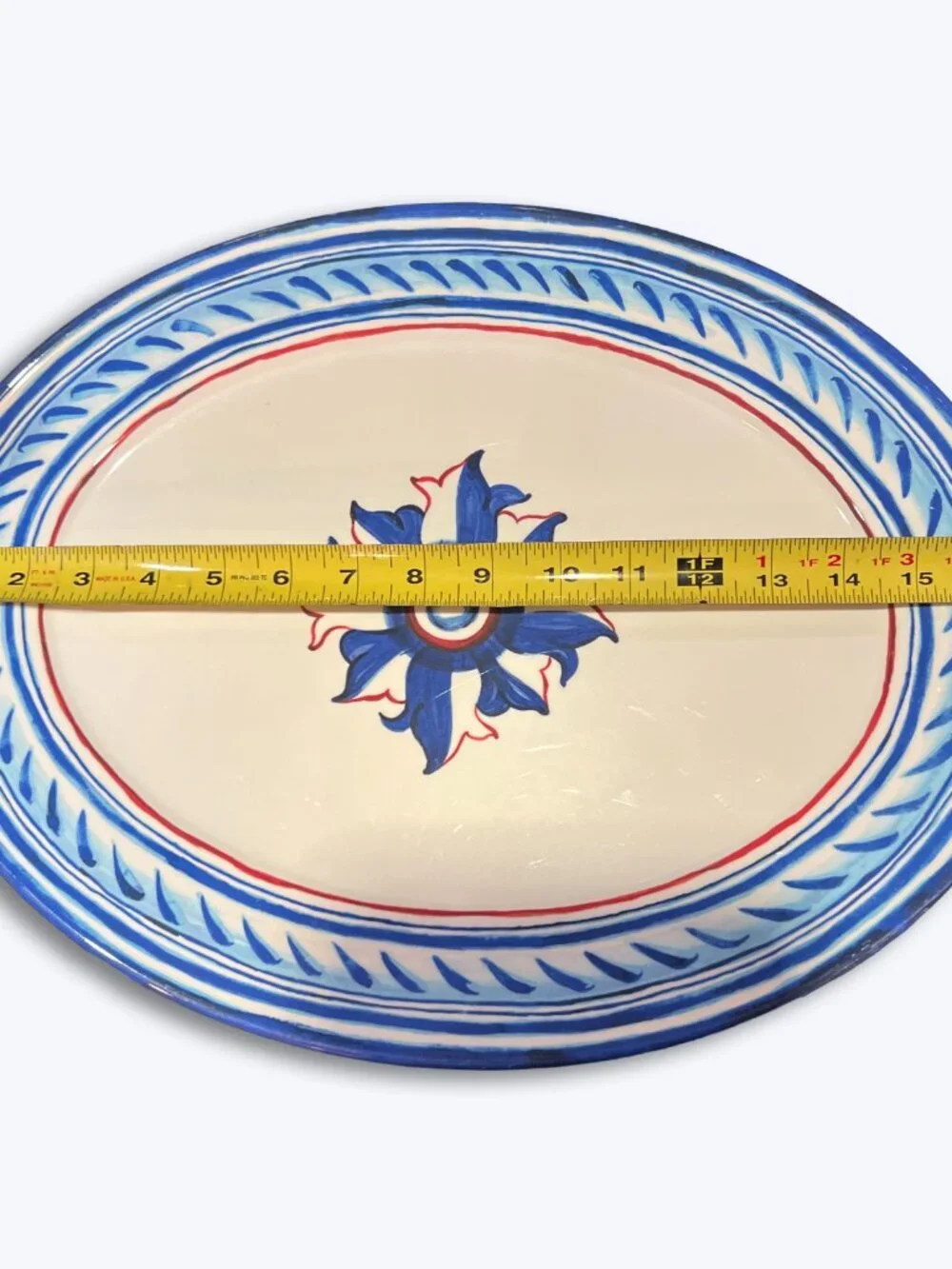 Williams Sonoma Sicily Blue Star Bastille Melamine Oval Serving Platter 17 x 13